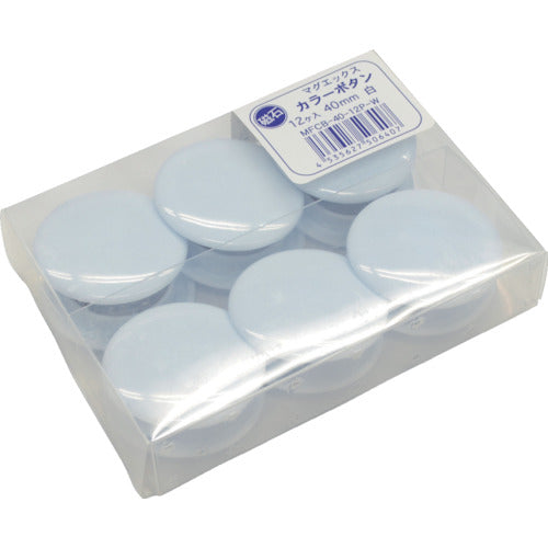 마그엑스 컬러 버튼 40 파이 화이트 12개들이 MFCB-40-12P-W 1 PK