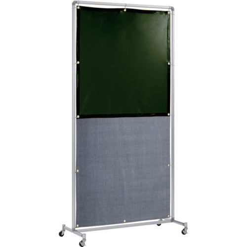 吉野 遮光火花兼用衝立(ダークグリーン×A種シート)1×2 単体キャスター YS-12SC-DG-BW 1 台