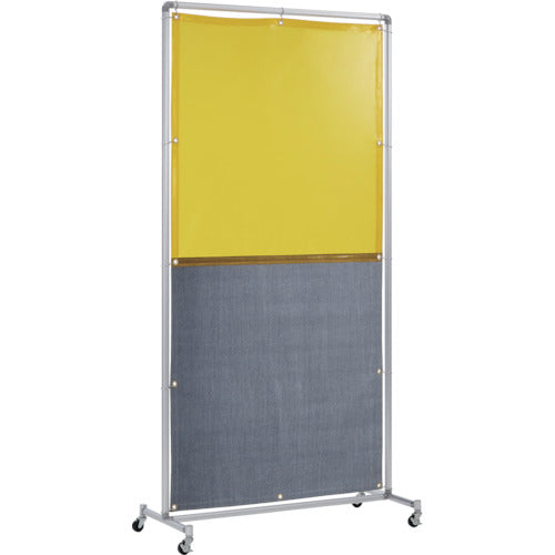 吉野 遮光火花兼用衝立(イエロー×A種シート)1×2 単体キャスター YS-12SC-Y-BW 1 台