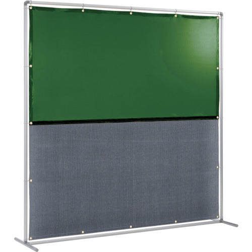 Yoshino Light and Spark Blocking Screen (Green x A-type Sheet) 2 x 2, Single Unit, Fixed Legs, YS-22SF-G-BW, 1 Unit