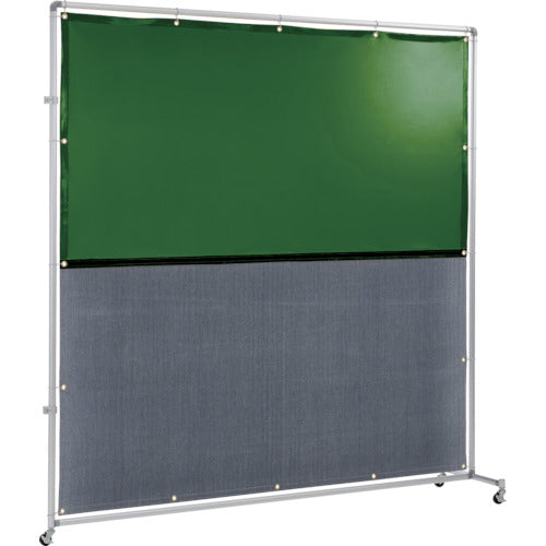 吉野 遮光火花兼用衝立(グリーン×A種シート)2×2 接続型キャスター足 YS-22JC-G-BW 1 台