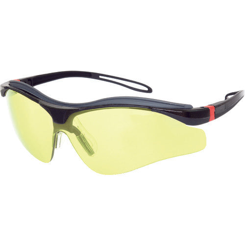 OTOS 일안형 보호 안경(스포츠 타입) 옐로우 렌즈 프레임 블랙 B-811YSF 1개