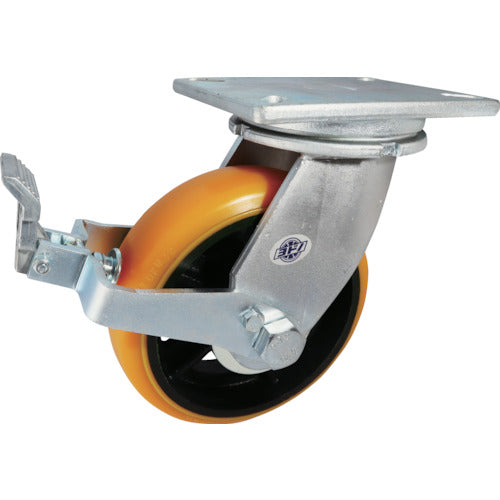 ヨドノ 重量用高硬度ウレタン自在車200φストッパー付 SDUJ200ST 1 個