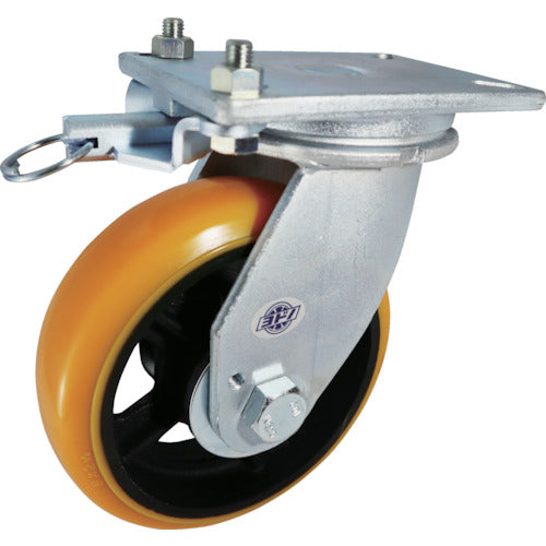 Yodono Heavy Duty High Hardness Urethane Swivel Caster 200φ with Swivel Lock SDUJ200TL 1 pc