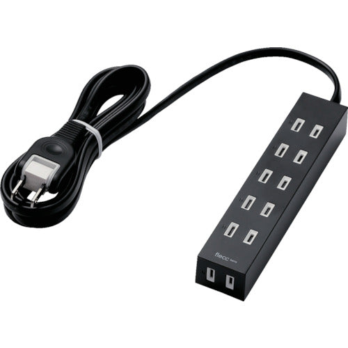 ELECOM 셔터 탭 플렉스 바라 6개 입 2.0m 블랙 T-NFL01-2620BK 1개