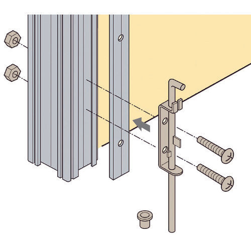 岡田 間仕切カーテン 間仕切落しビス式 90T71 1 組