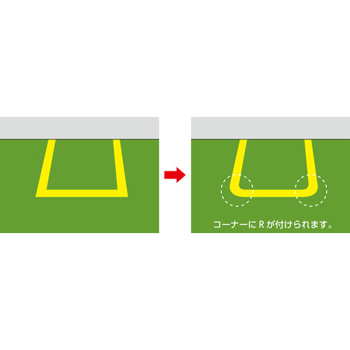 緑十字 コーナー用ガードテープ(50mm幅用) 黄 GTL−50Y 10枚組 屋内用 150023 1 組