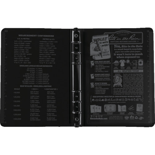 RITR 링 바인더 1/2 용량 블랙 7200 1개