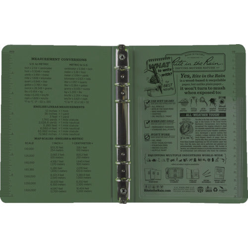 RITR 링 바인더 1/2 용량 그린 9200 1개