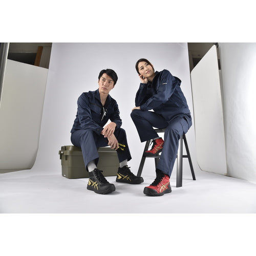 ASICS ウィンジョブCP104 ブラック×ゴールド 25.0cm FCP104.9094-25.0 1 足