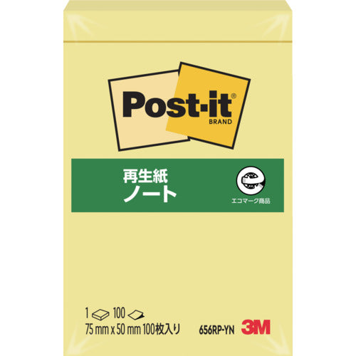 3M Post-it 75 x 50 mm 100 sheets Yellow 656RP-YN 1 PK