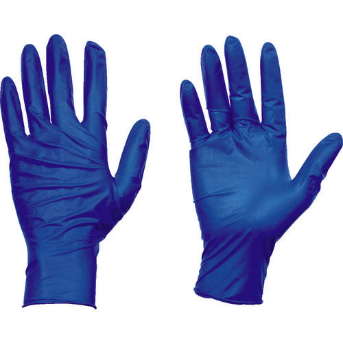 TRUSCO Disposable Natural Rubber Gloves TG Safe 0.12 Powder-free Blue S 100 pieces TGNL12BS 1 box