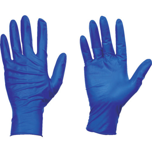 TRUSCO Disposable Natural Rubber Gloves TG Safe 0.12 Powder-free Blue L 100 pieces TGNL12BL 1 box