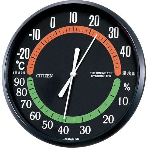 Citizen Thermo-hygrometer Black φ150*33 9CZ013-002 1 pc