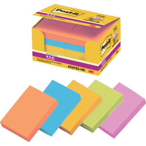 3M 포스트·잇 강점착 75X50mm 90장 X10 패드 5색 혼색 6561SS-NE 1 상자