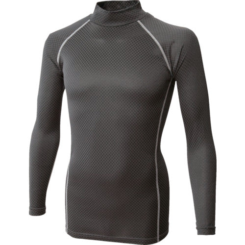 Otafuku BT woven check high neck shirt, black, LL, JW-172-BK-LL, 1 piece