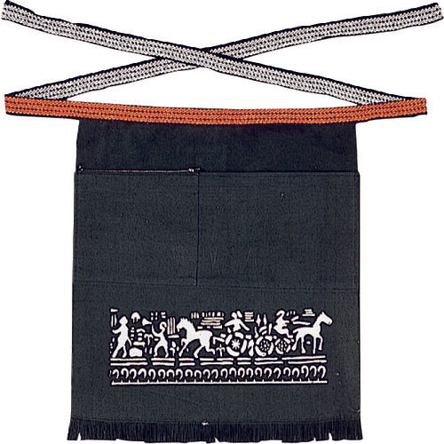 Otafuku 6212 Waist Sail Apron, Green Pattern Zip Pocket 6212 1 Piece