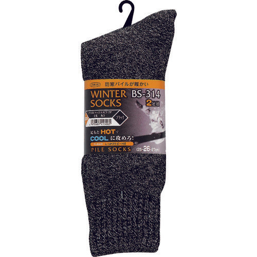 오타 후쿠 파일 양말 모쿠 선마루 (2P) 블랙 BS-314-BK 1 쌍