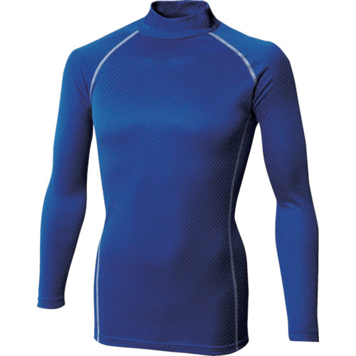 Otafuku BT woven check high neck shirt, blue, S, JW-172-BL-S, 1 piece