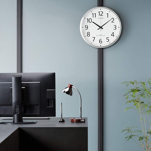 シチズン 大型 電波 壁掛け時計(アナログ表示) 連続秒針 シルバー Φ550×55mm 8MY465-019 1 個