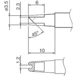 Hakko Iron Tip with Groove T12-1612 1 piece