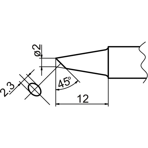 Hakko iron tip 2BC type T20-BC2 1 piece