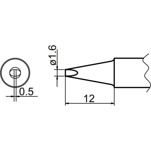 Hakko soldering tip 1.6D type T20-D16 1 piece