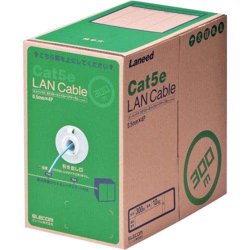 エレコム EU RoHS準拠LANケーブル CAT5E 300m ライトブルー LD-CT2/LB300/RS 1 箱