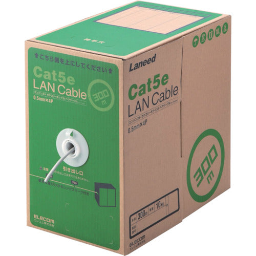 ELECOM EU RoHS Compliant LAN Cable CAT5E 300m Light Gray LD-CT2/LG300/RS 1 Box