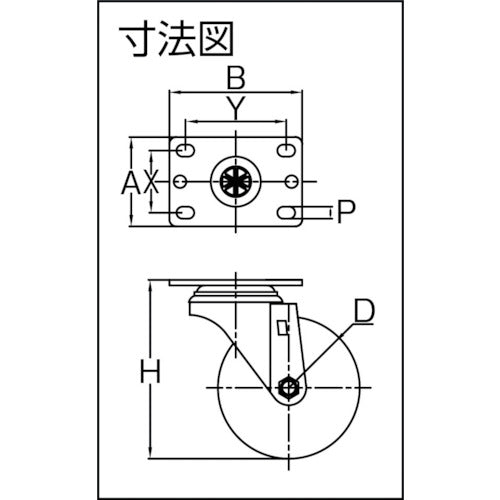 삼성 고탄성 고무 캐스터 자재 MIR 고무차 102mm TP5040-01-MIR-TG 1개