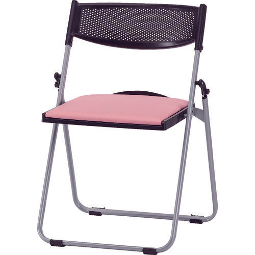 TOKIO アルミパイプ椅子 座面パッド付折りたたみチェア パステルピンク NFA-700-PP 1 脚