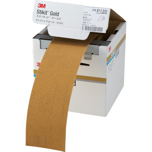 3M Stickit Gold Finishing Roll #120 75mm x 25m FR 120 75 GOL 1 roll