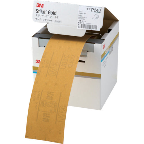 3M Stickit Gold Finishing Roll #240 75mm x 35m FR 240 75 GOL 1 roll