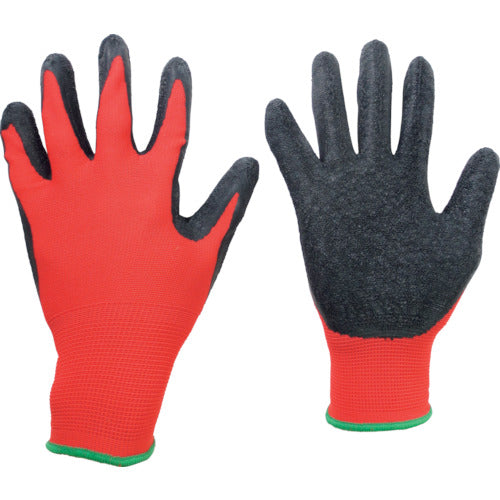 Midori Anzen High Grip Natural Rubber Backless Gloves MHG-130 Red/Black M MHG-130-RD/BK-M 1 pair