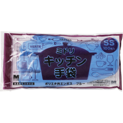ミドリ安全 ポリエチレンディスポ手袋 ベルテ585 100枚 袋入 SS VERTE-585-SS 1 袋