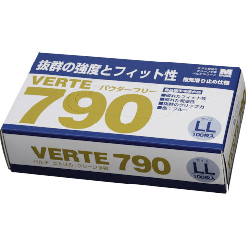 미도리 안전 니트릴 디스포 장갑 벨테 790 100장입 LL VERTE-790-LL 1상자
