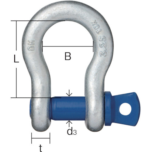 OH Forged Shackle Bow Type Load Capacity 1.0t BC-10T 1 pc