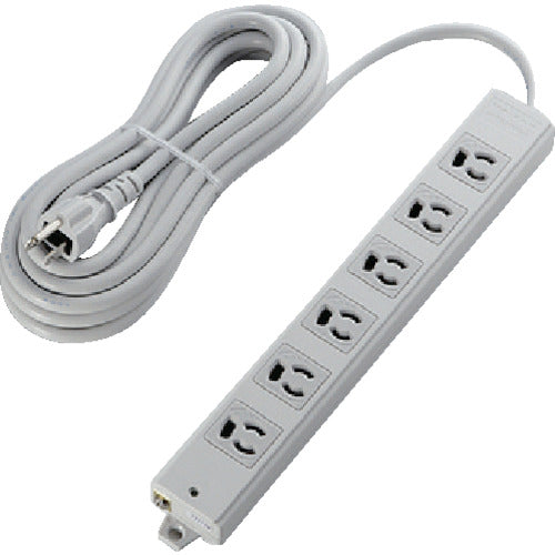 ELECOM Construction Tap EURoHS Directive Compliant Anti-Pullout 3P Magnet 6 Outlets 5.0m Gray T-WRM3650LG/RS 1 pc