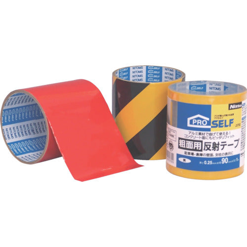 ニトムズ 【売切廃番】粗面用反射テープ 赤 90mm×1m J3781 1 巻