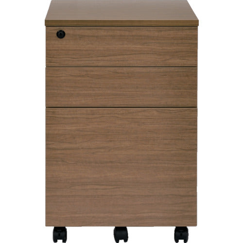 アールエフヤマカワ ワーキングデスク3段ワゴン ウォルナット GZWCA-3DM 1 台