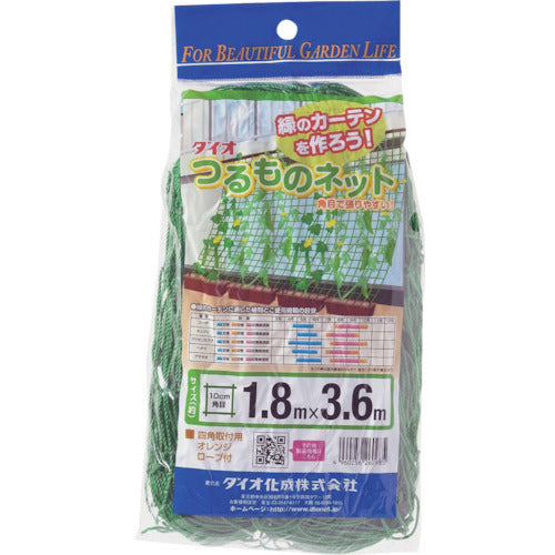 Dio climbing gardening net, green, 10cm square mesh, width 1.8m x length 3.6m, 260985, 1 piece