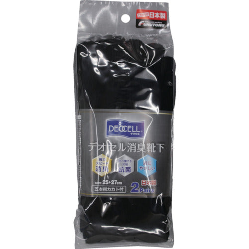 복덕 데오셀 탈취 5개 손가락 카카토 첨부 양말 블랙 4039-2P-L 1조