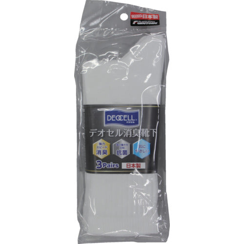 후쿠 토쿠 데오셀 탈취 양말 끝 마루 화이트 L 4092-3P 1 쌍