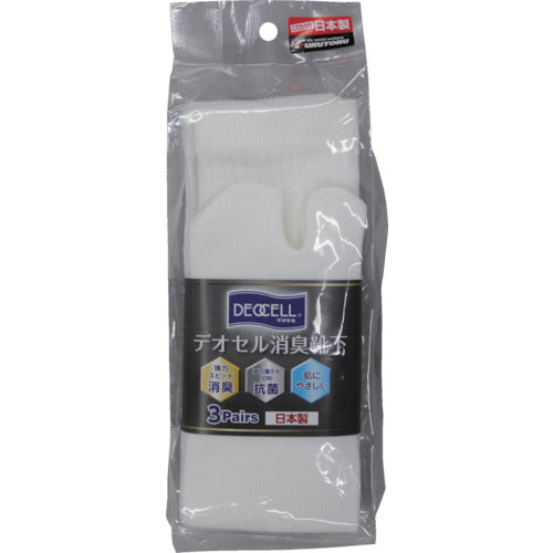 후쿠 토쿠 데오셀 탈취 양말 손가락 마타 첨부 화이트 L 4097-3P 1 쌍