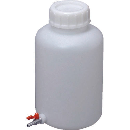 Mizuho Plastic Tank Wide Mouth Bottle with Ball Cock 10L Milky White 0740 1 pc