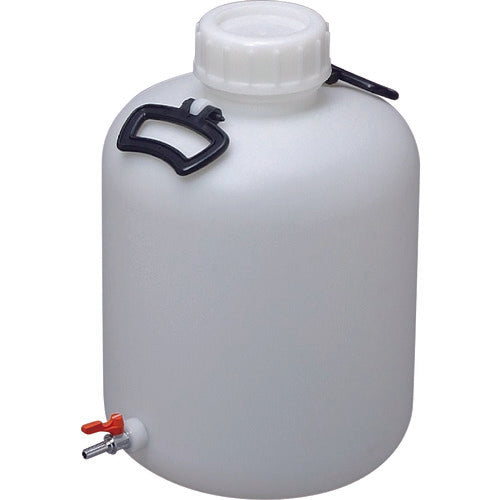 Mizuho Plastic Tank Wide Mouth Bottle with Ball Cock 20L Milky White 0741 1 pc