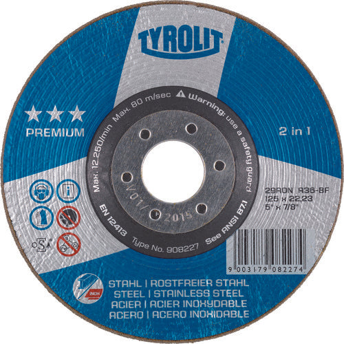 TYROLIT 研削砥石 ロンデラー 125mm #36 908227 1 枚