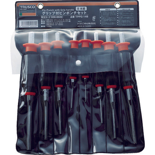 TRUSCO Grip Pin Punch Set of 8 TPPG-148 1 S