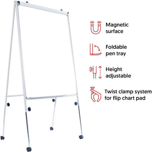 WRITEBEST Flip Chart with Casters 600 x 900mm FC23R 1 unit