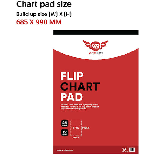 WRITEBEST 플립 차트용 패드 900×1200mm용 FP96 1 PK